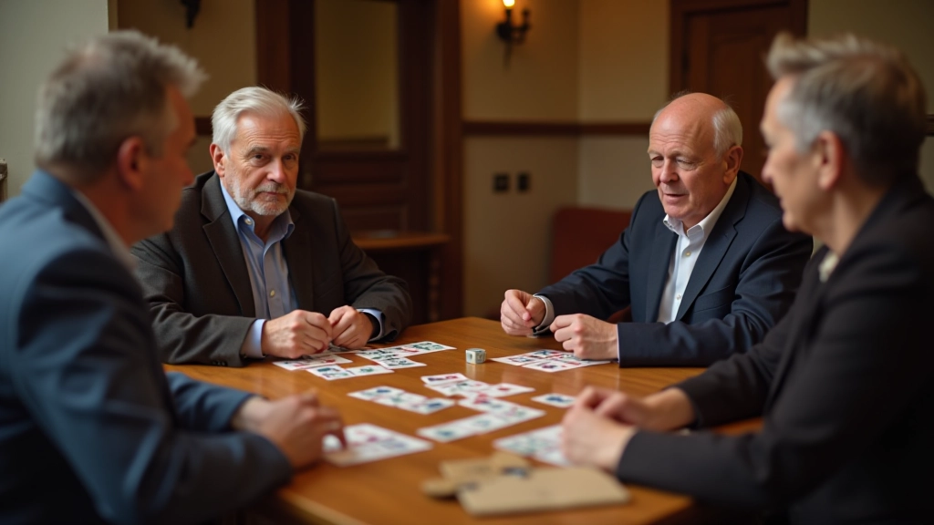 Adults enjoying card games together at a gathering
