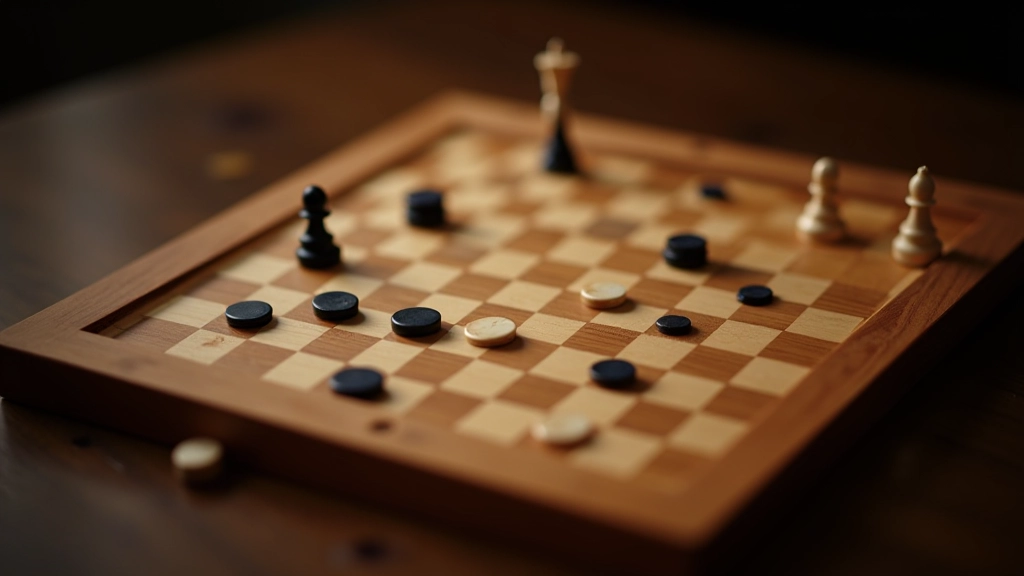 Endgame draughts position showing few remaining pieces with clear strategic implications for winning