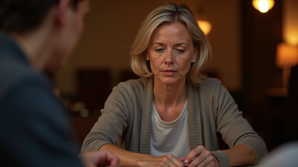 Player concentrating on game board with letter tiles, pen in hand for note-taking, relaxed but focused expression